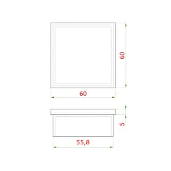 Ukončenie na jokel 60 x 60 mm, brúsená nerez AISI 304 Ukončenie na jokel 60 x 60 mm, brúsená nerez AISI 304